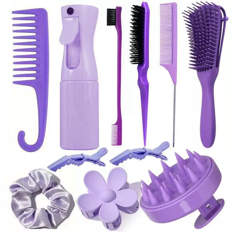 Voyage Queens - Hair Styling Comb Set with Spray Bottle and Eyebrow Brush - Voyage Queens