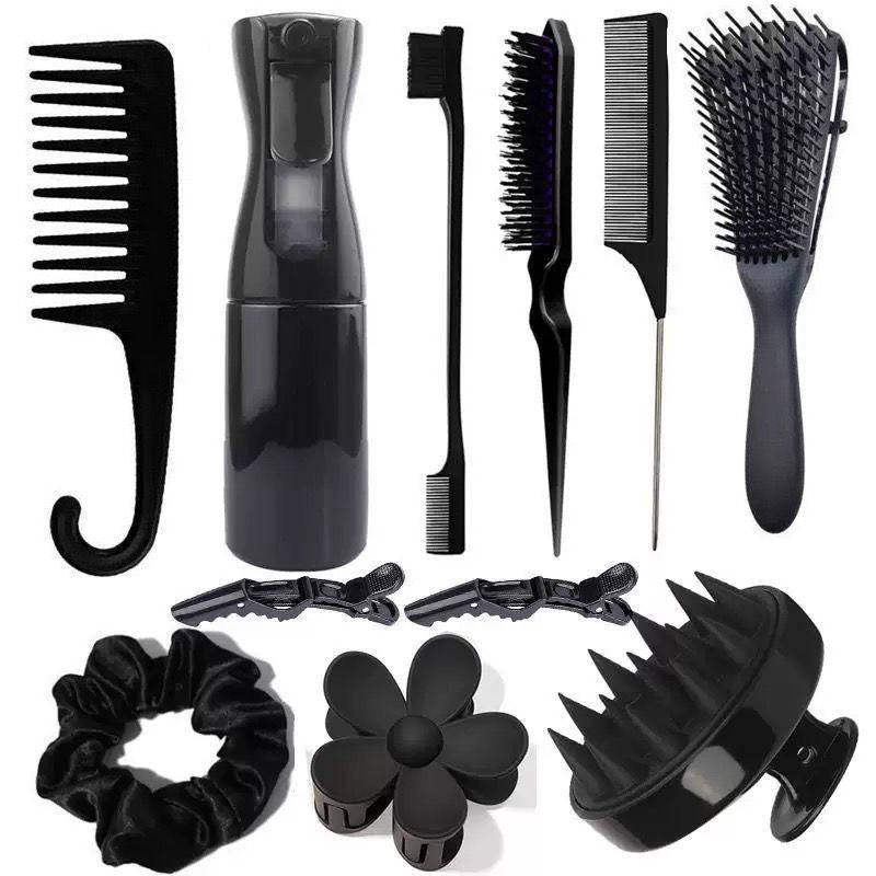 Voyage Queens - Hair Styling Comb Set with Spray Bottle and Eyebrow Brush - Voyage Queens