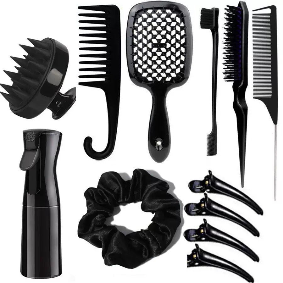 Voyage Queens - Hair Styling Comb Set with Spray Bottle and Eyebrow Brush - Voyage Queens