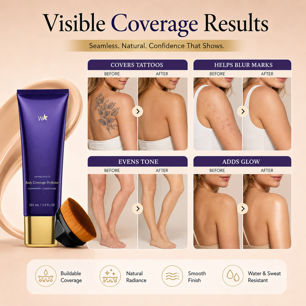 Voyage Queens - Body tattoo concealer makeup remover gel - Voyage Queens
