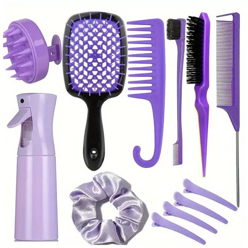 Voyage Queens - Hair Styling Comb Set with Spray Bottle and Eyebrow Brush - Voyage Queens