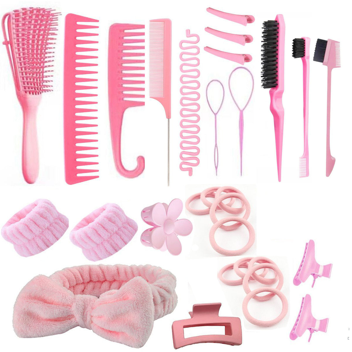 Voyage Queens - Hair Styling Comb Set with Spray Bottle and Eyebrow Brush - Voyage Queens